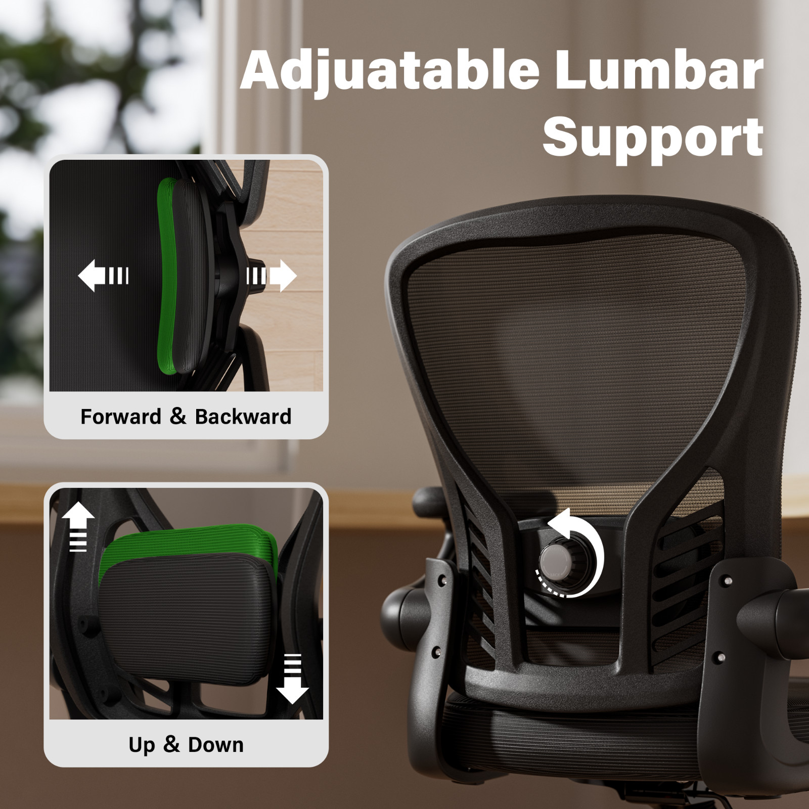 Mid Back Ergonomic Mesh Office Chair Swivel Computer Desk Chair with 3D Arm