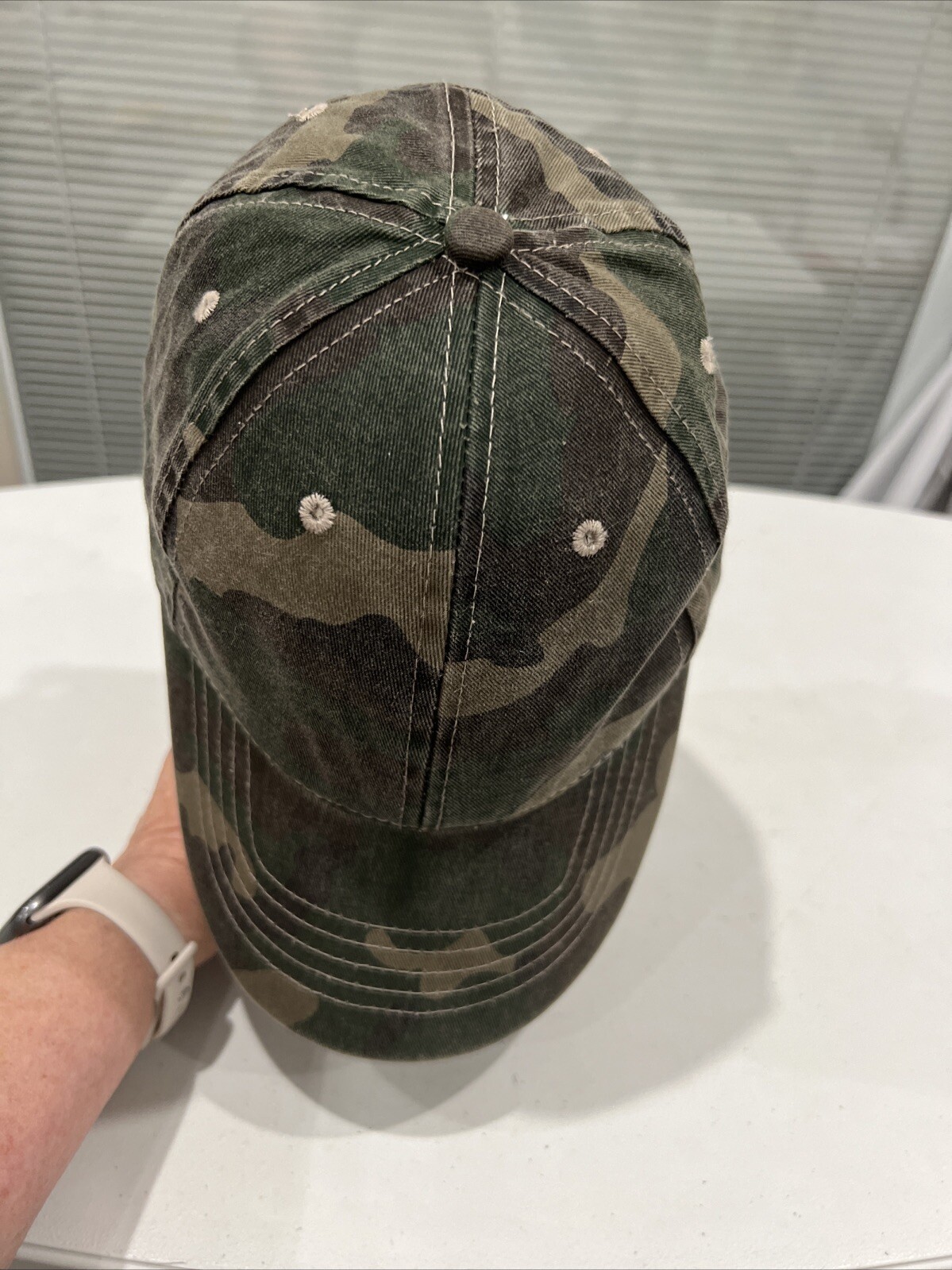 Camouflage Greens Cotton Hat Cap Hook Loop