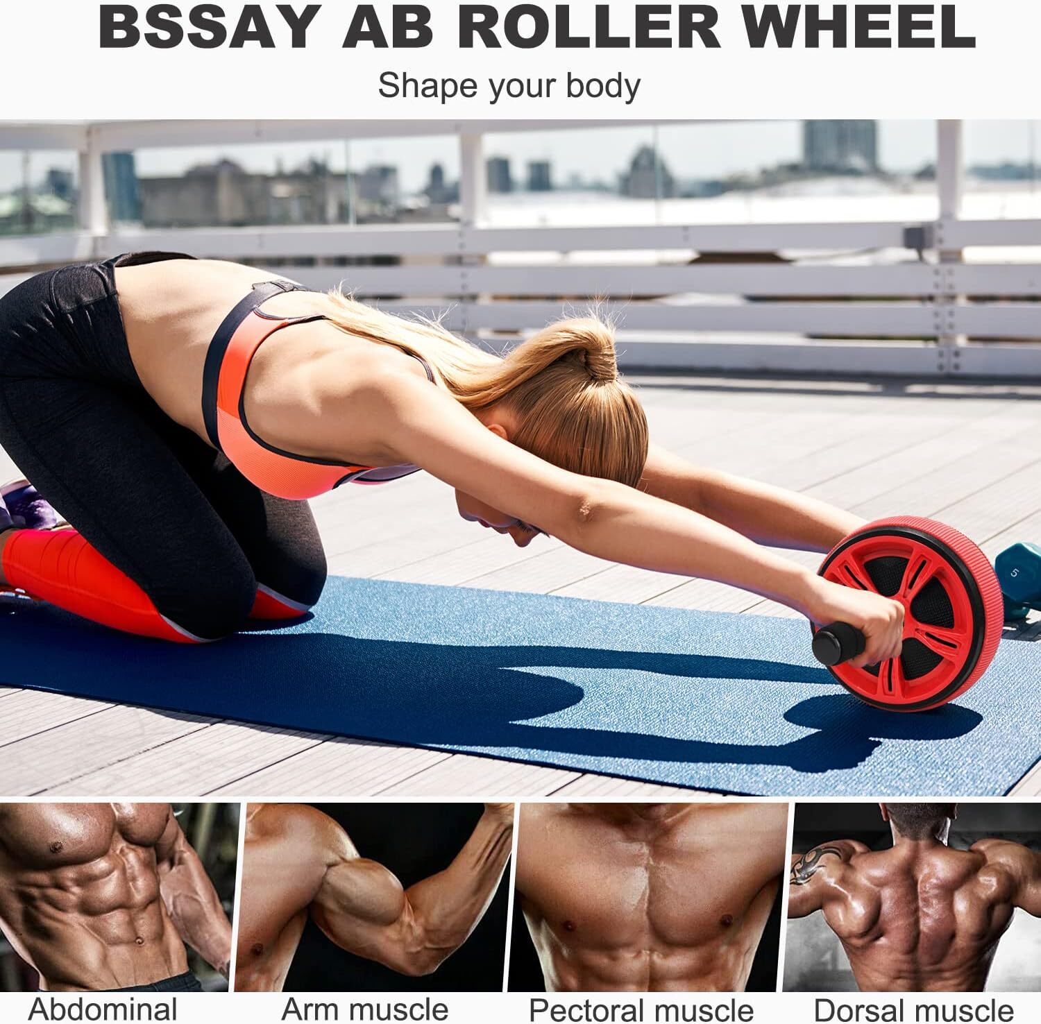 Ultra Wide Ab Wheel With Knee Pads Portable Core Trainer For Abs And Stability