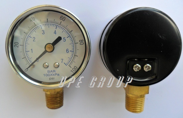 NEW Pressure Gauge air compressor hydraulic 2.5" face  0-100 lower mnt 1/4" npt