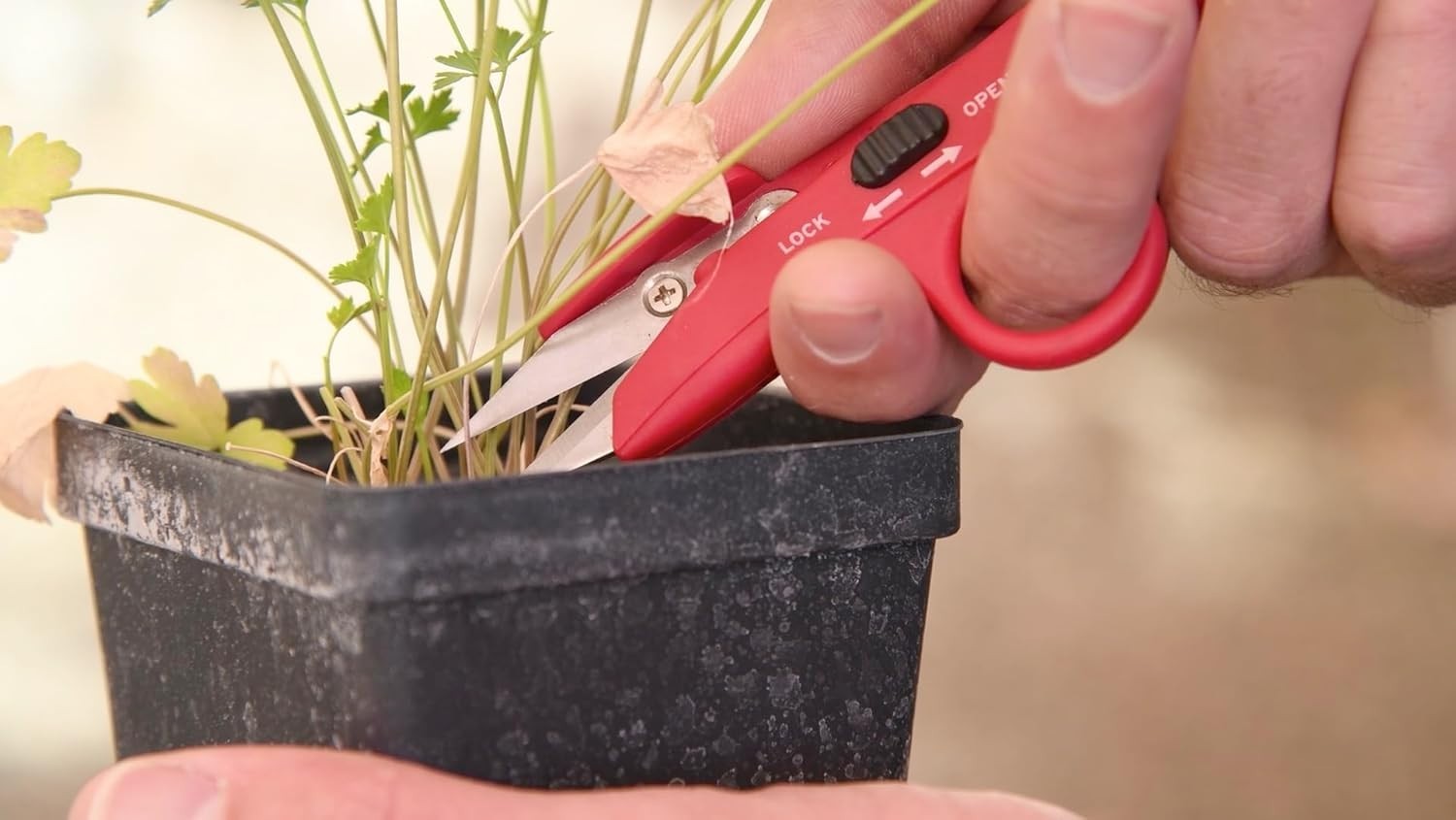 FS 4110 Hydroponic Finger Micro Snips , Red
