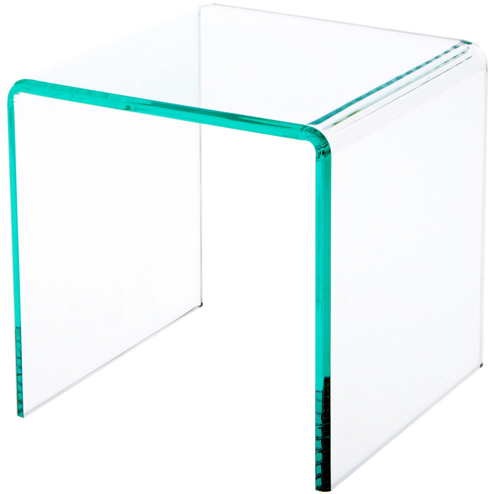 Plymor Clear Acrylic "Green Glass Beveled Edge" Display Riser, 6" x 6" x 6"