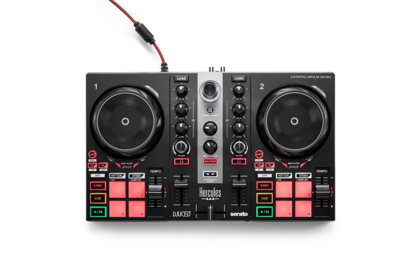 Hercules Inpulse 200 mk2 2-Channel compact Serato DJ Lite Controller