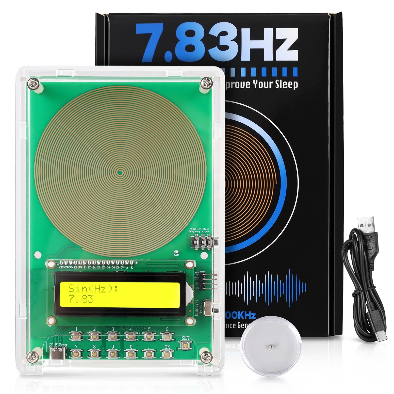 0.01Hz-200kHz Adjustable Frequency Generator for Healing Schumann Sine Waves ...