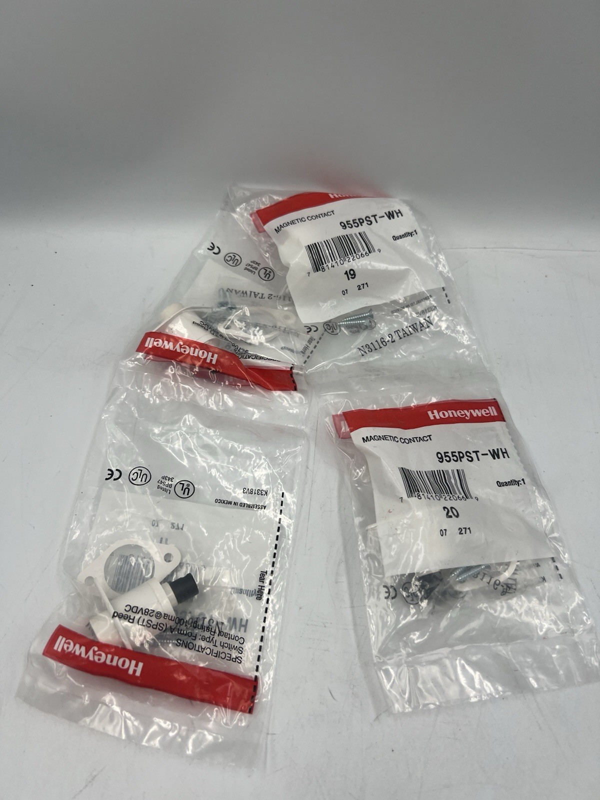 Lot of 4 New NOS Honeywell 955PST-WH Magnetic Contact