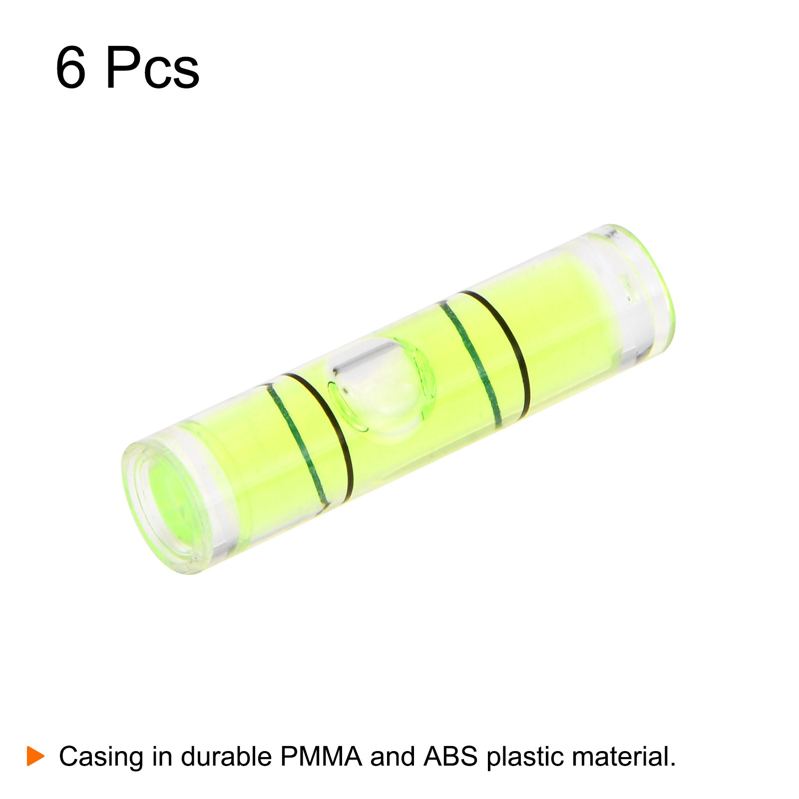 6pcs Small Cylindrical Bubble Level Vials 6x24mm Levels Measuring Tools