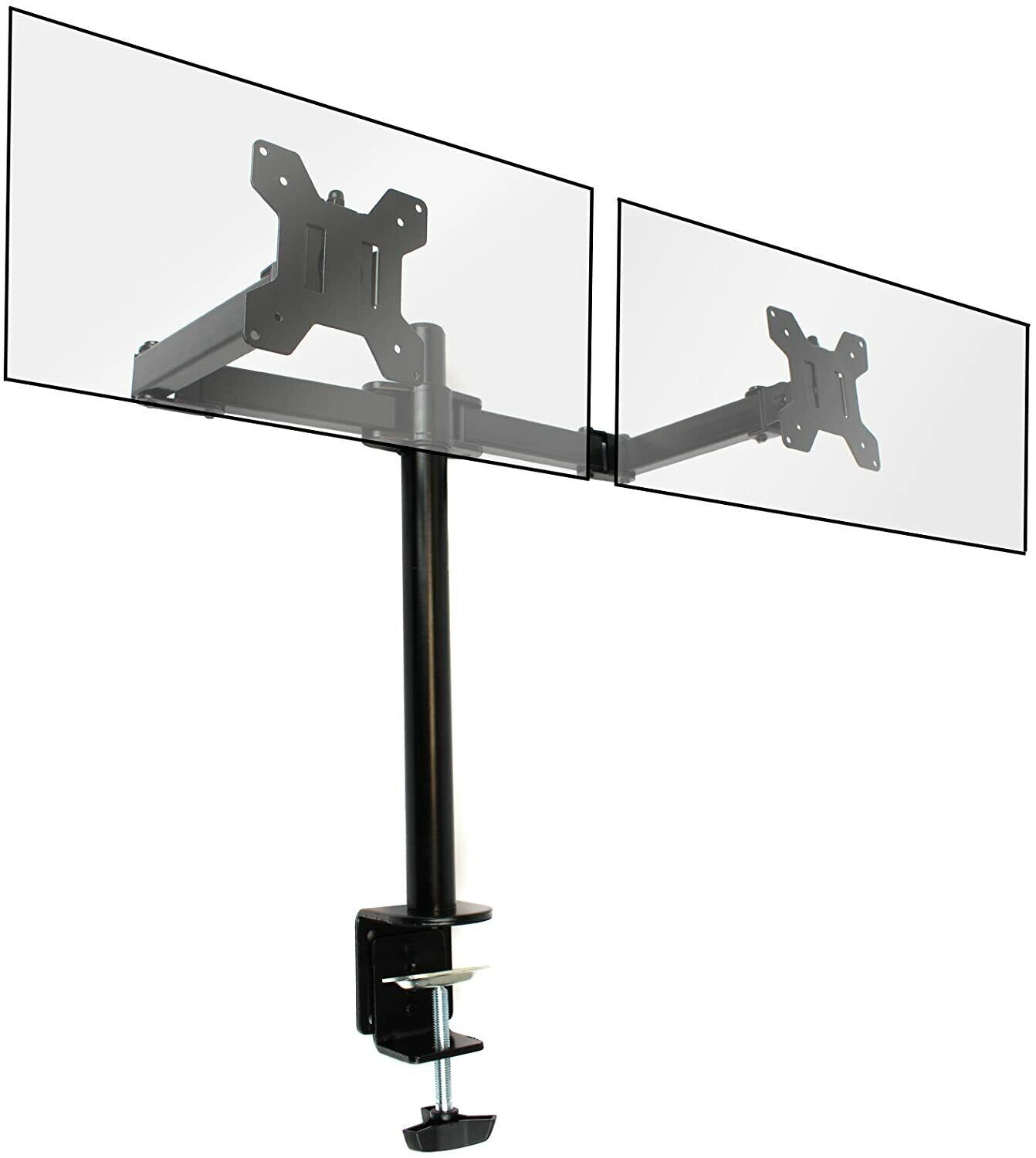 Dual Monitor Desk Mount 13 15 17 19 22 24 27" Adjustable Tilt Swivel Bracket