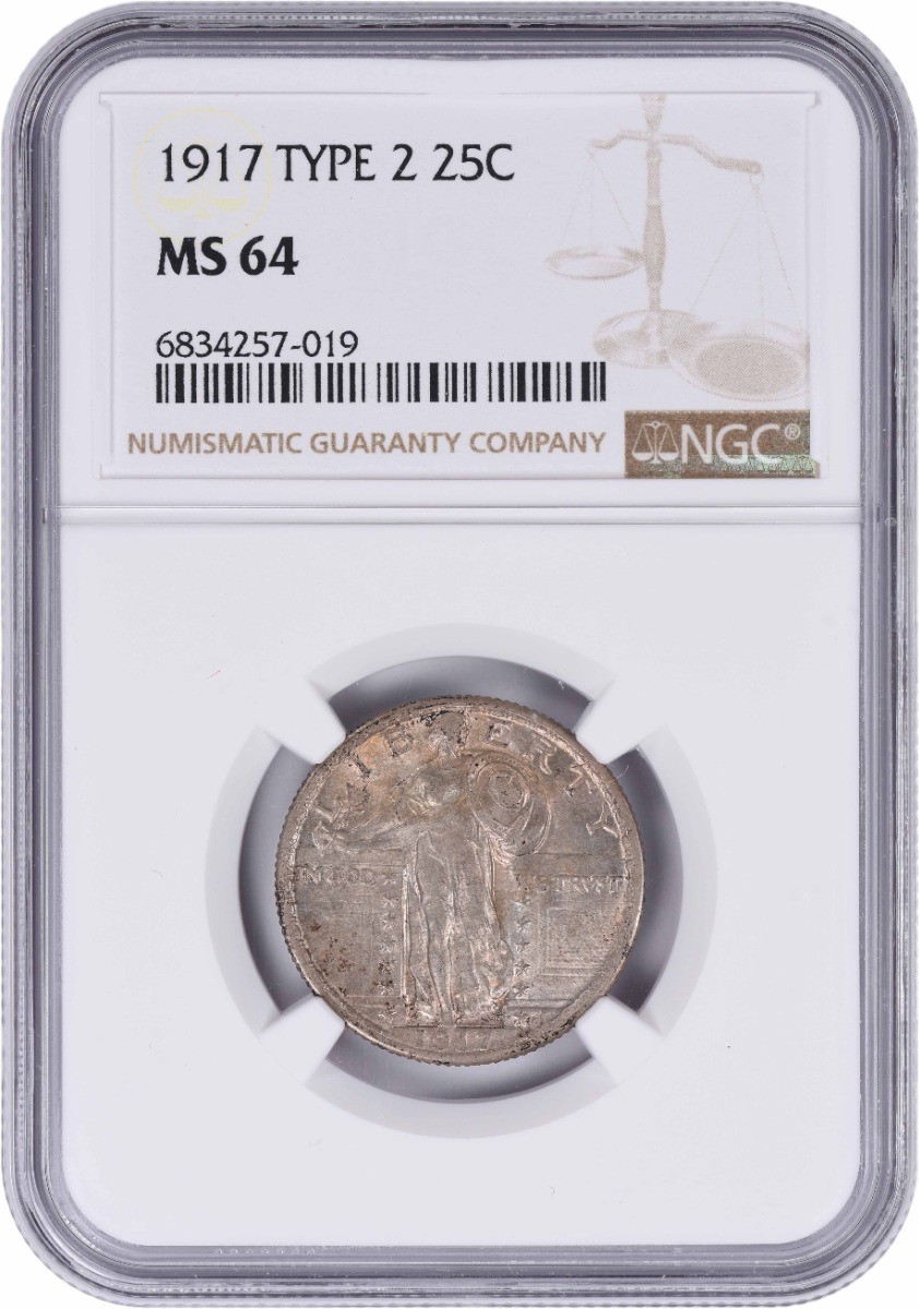 1917 Standing Liberty Silver Quarter Type 2 MS64 NGC