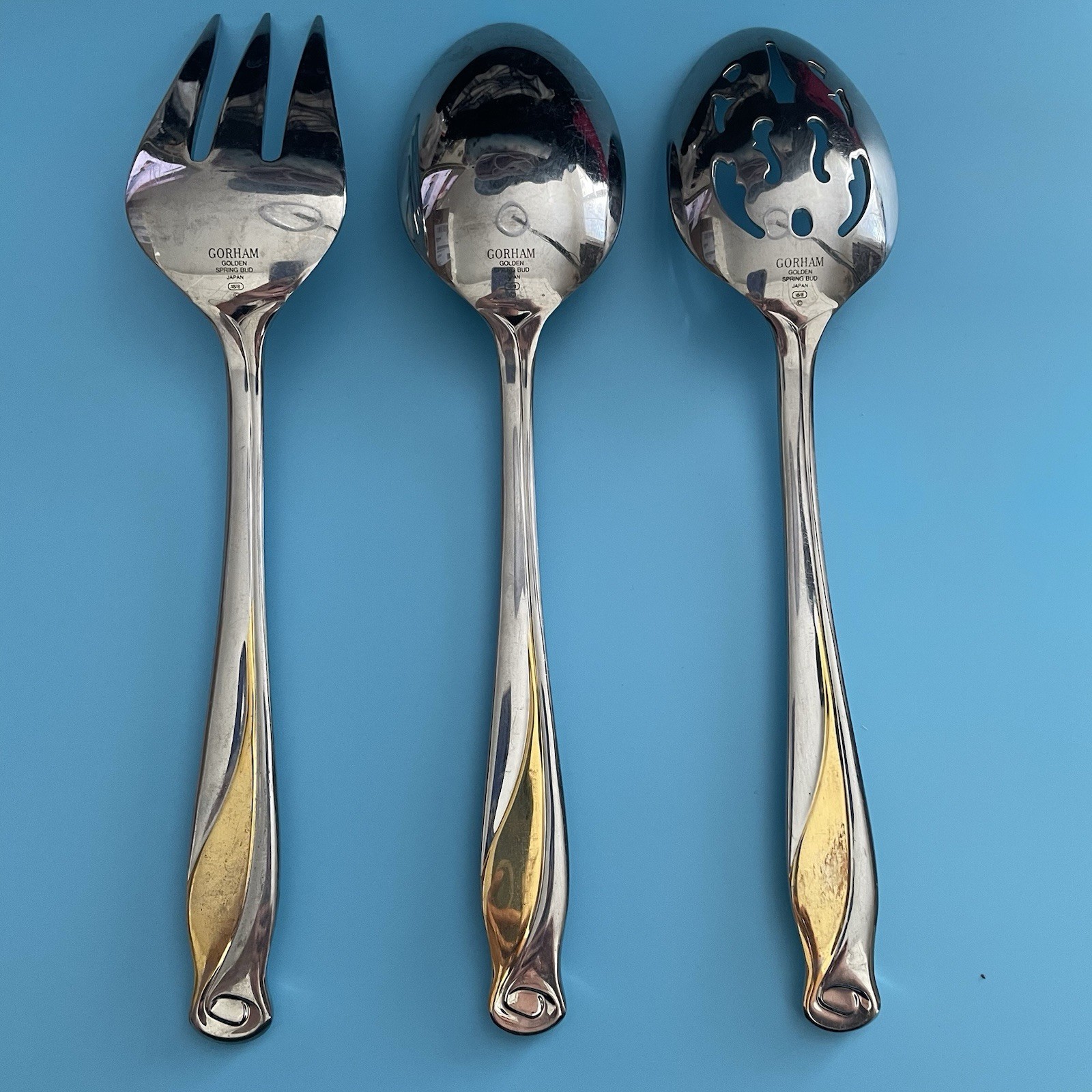 GOLDEN SPRING BUD by Gorham Stainless 3 Piece Hostess Set