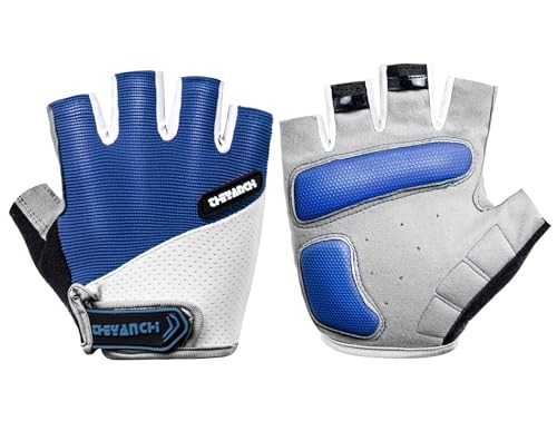 Cycling Gloves for Men Women Bike Gloves for Men Cycling, Paded Dirt Large Blue