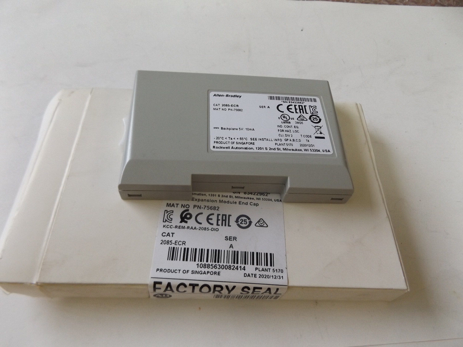WHOLESALE ALLEN BRADLEY 2085-ECR EXPANSION MODULE END CAP NEW OLD STOCK