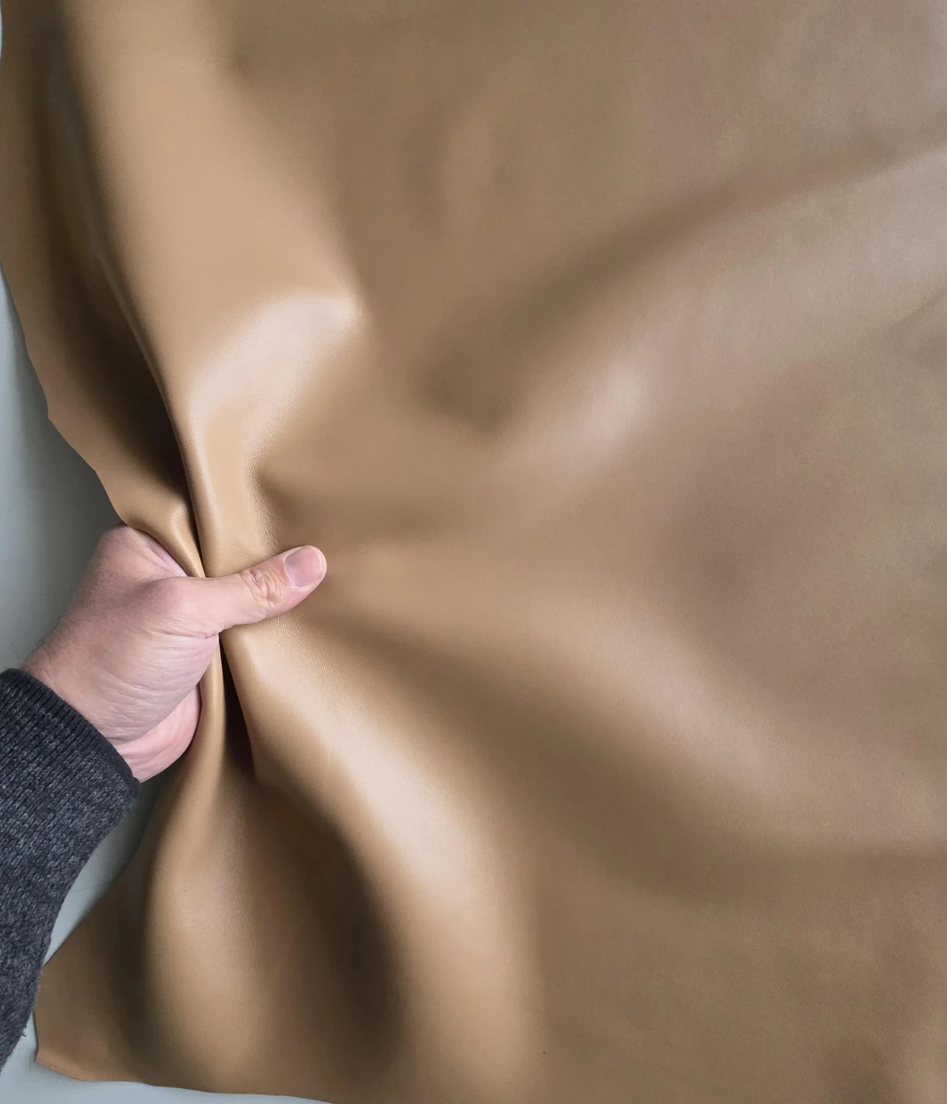 Camel Beige Sheep Leather for Crafts: Soft Lambskin Leather Hide