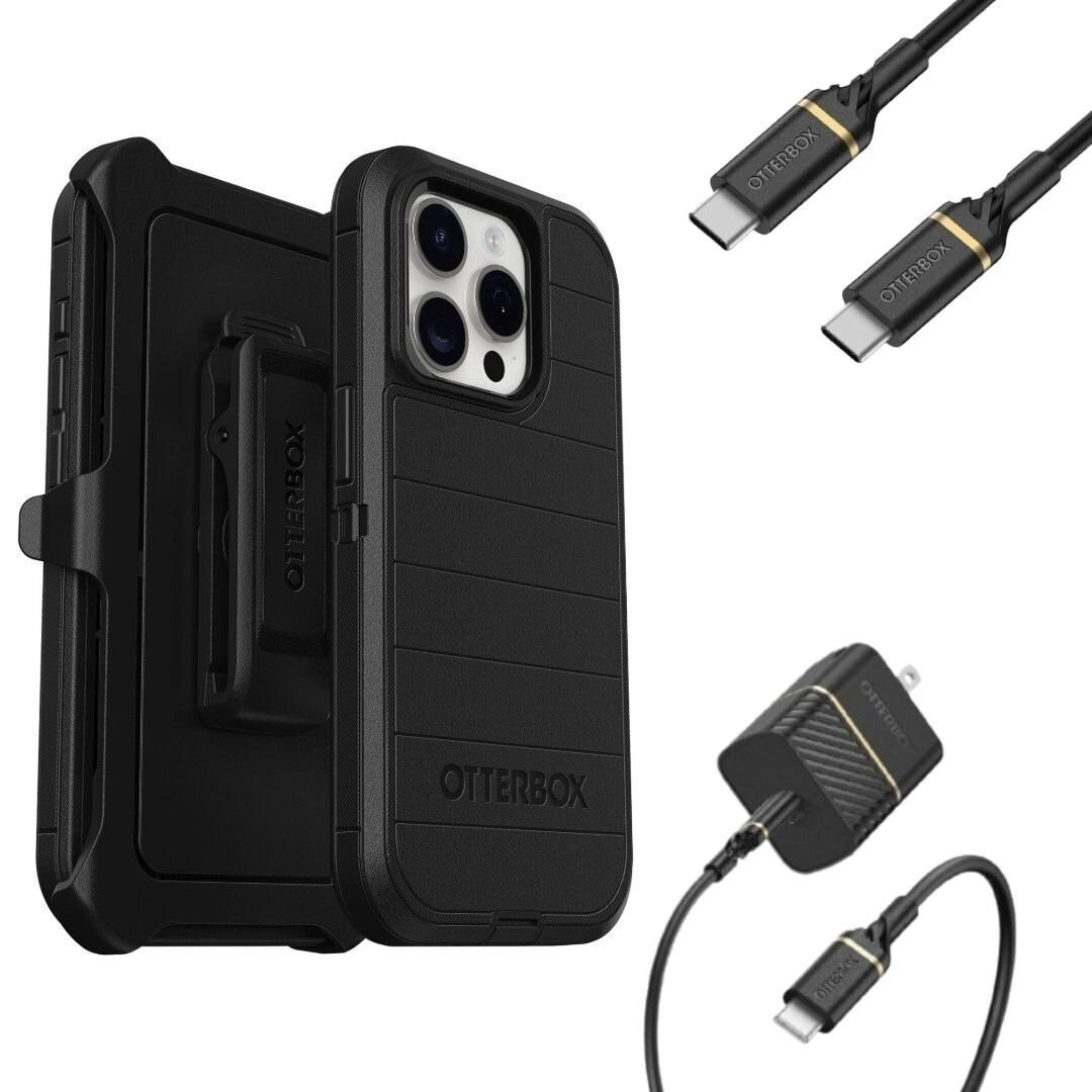 OtterBox iPhone 15 Pro (Only) - Defender Pro Series Case - with C-C 20W Charger