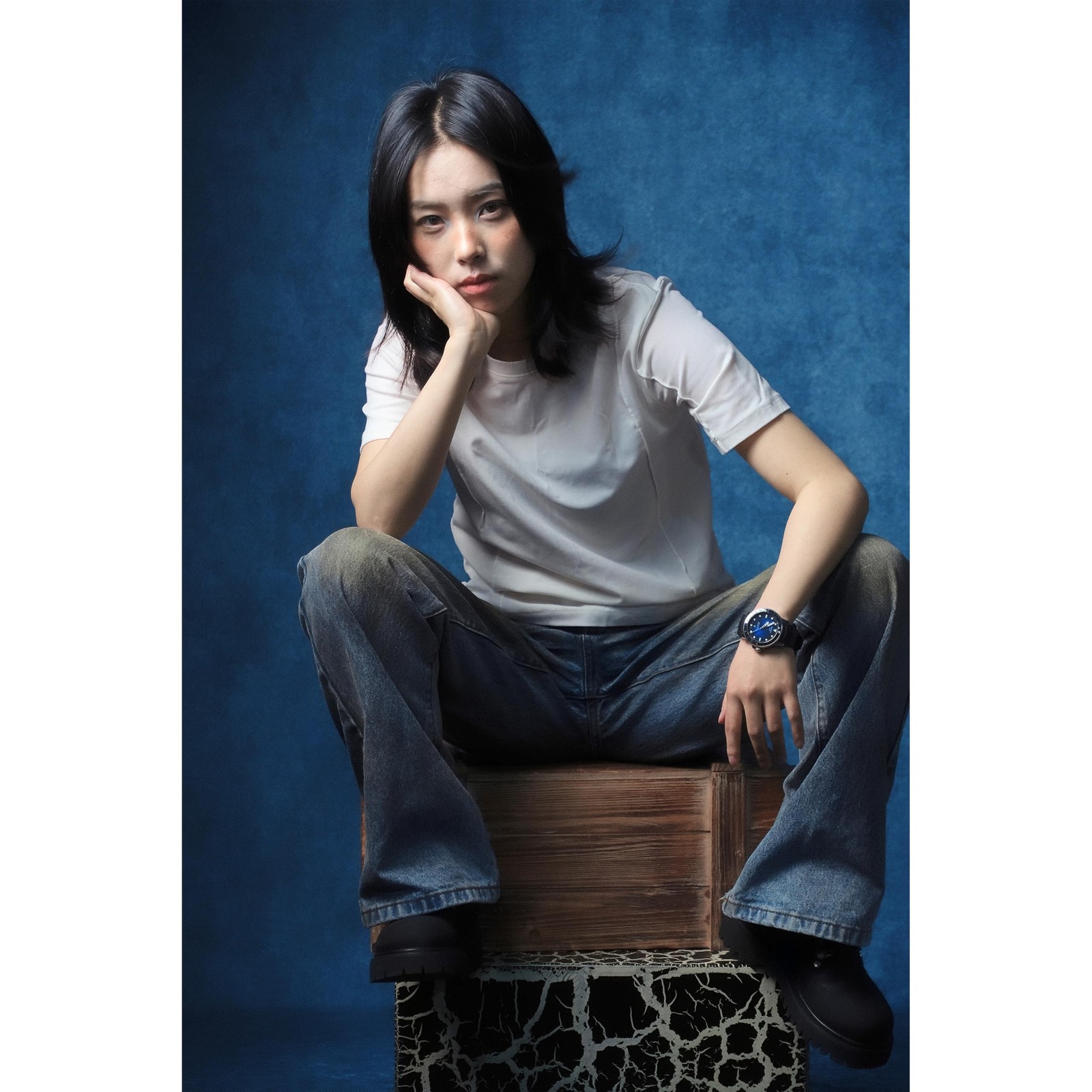 Urctepics 810 Ft Blue Fabric Photo Backdrops Classic Abstract Texture Backdrop