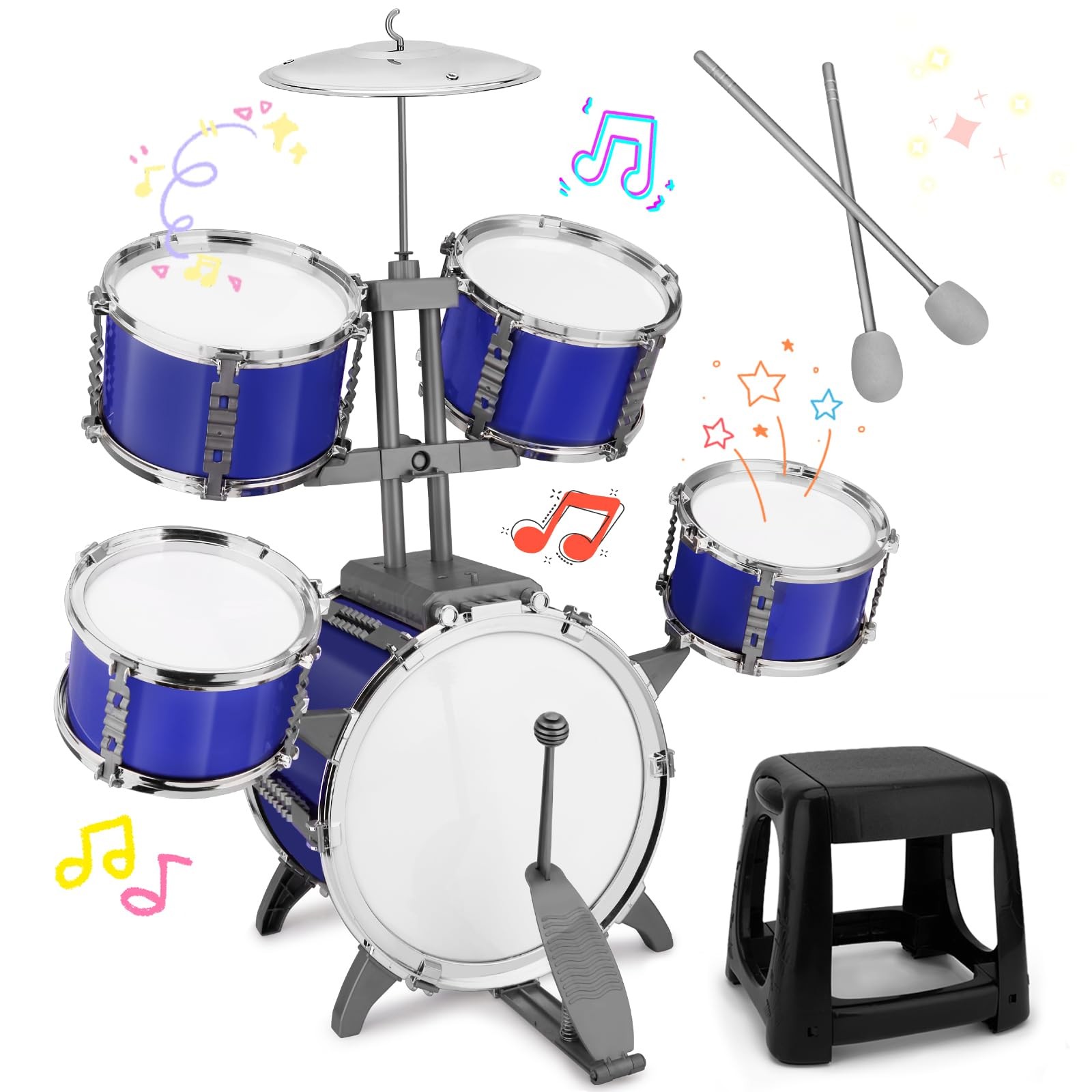 Kids Drum Set Plastic Musical Instruments Toddler Boys Girls Birthday Learning T