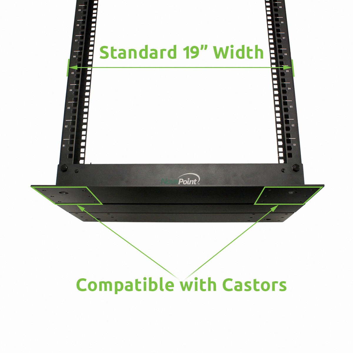 7ft Open Frame 19" 45U 2-Post Black IT Network Server Relay Rack 900lbs Capacity