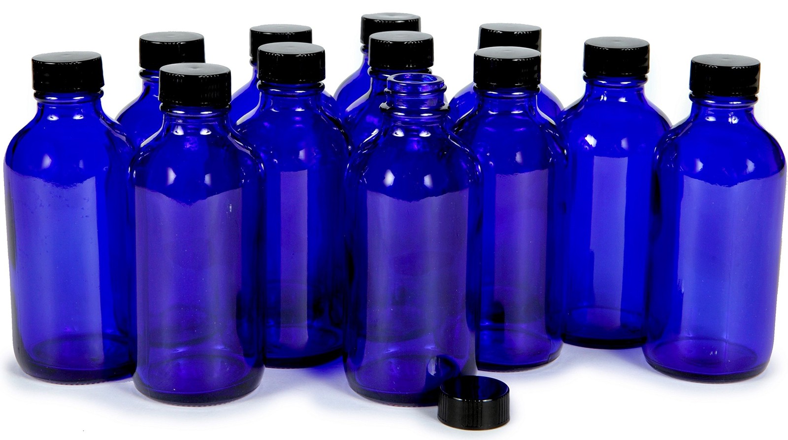 Cobalt Blue 4 oz Glass Bottles with Lids  12 Pack, Perfect for Storage