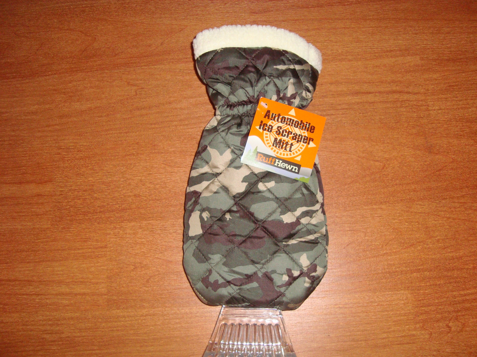 Ruff Hewn Auto Car Window  Ice Scraper Camouflage Lined Glove Mitten  Gift