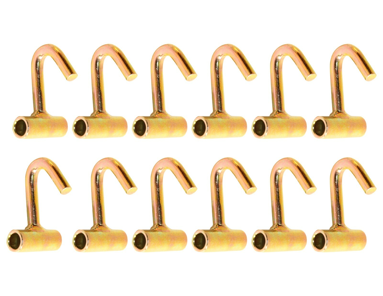 (12 Pack) 2" Single Finger J-Hook for Ratchet Straps 1000 lb WLL Yellow