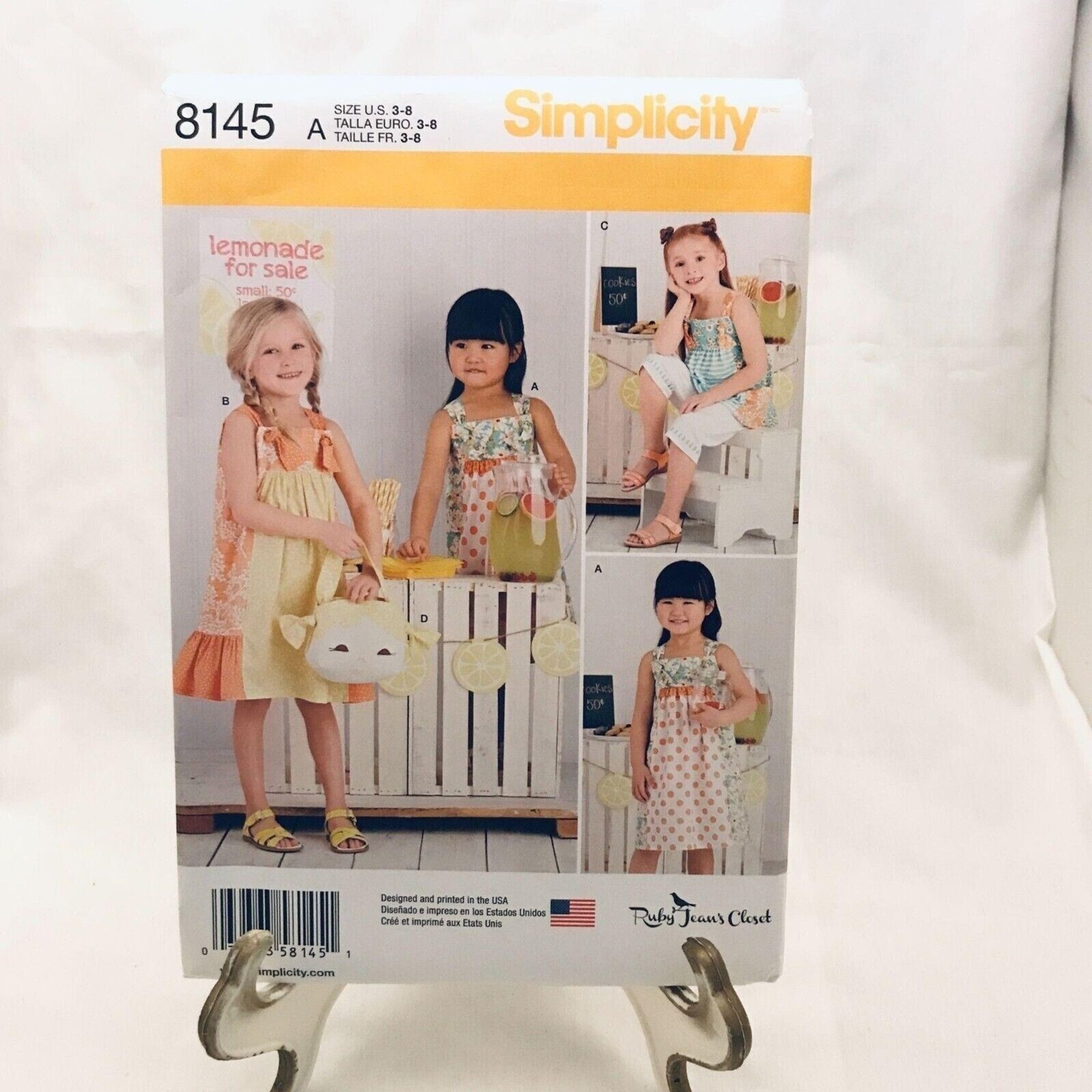 #8145 Simplicity girls dress top shorts sewing pattern size 3-8