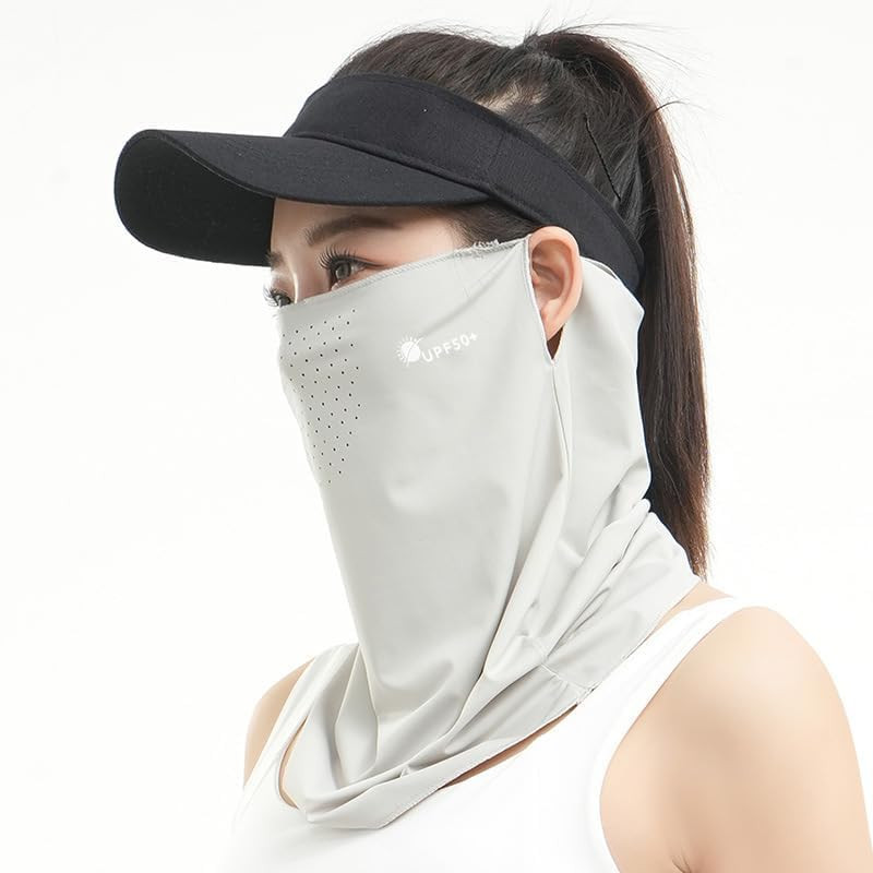UV Sun Protection Face Mask Breathable Ice Silk Neck Gaiter for Golf Hiking Runn