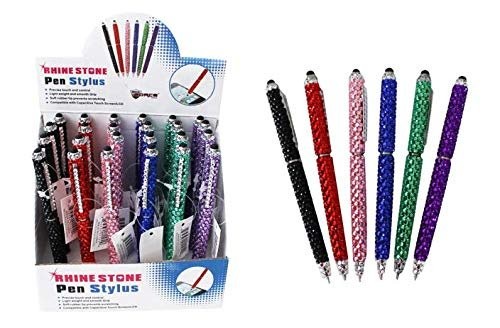 Max Force 01-1104 Multi Color Rhine Stone Pen Stylus (3 Pen Styluses)
