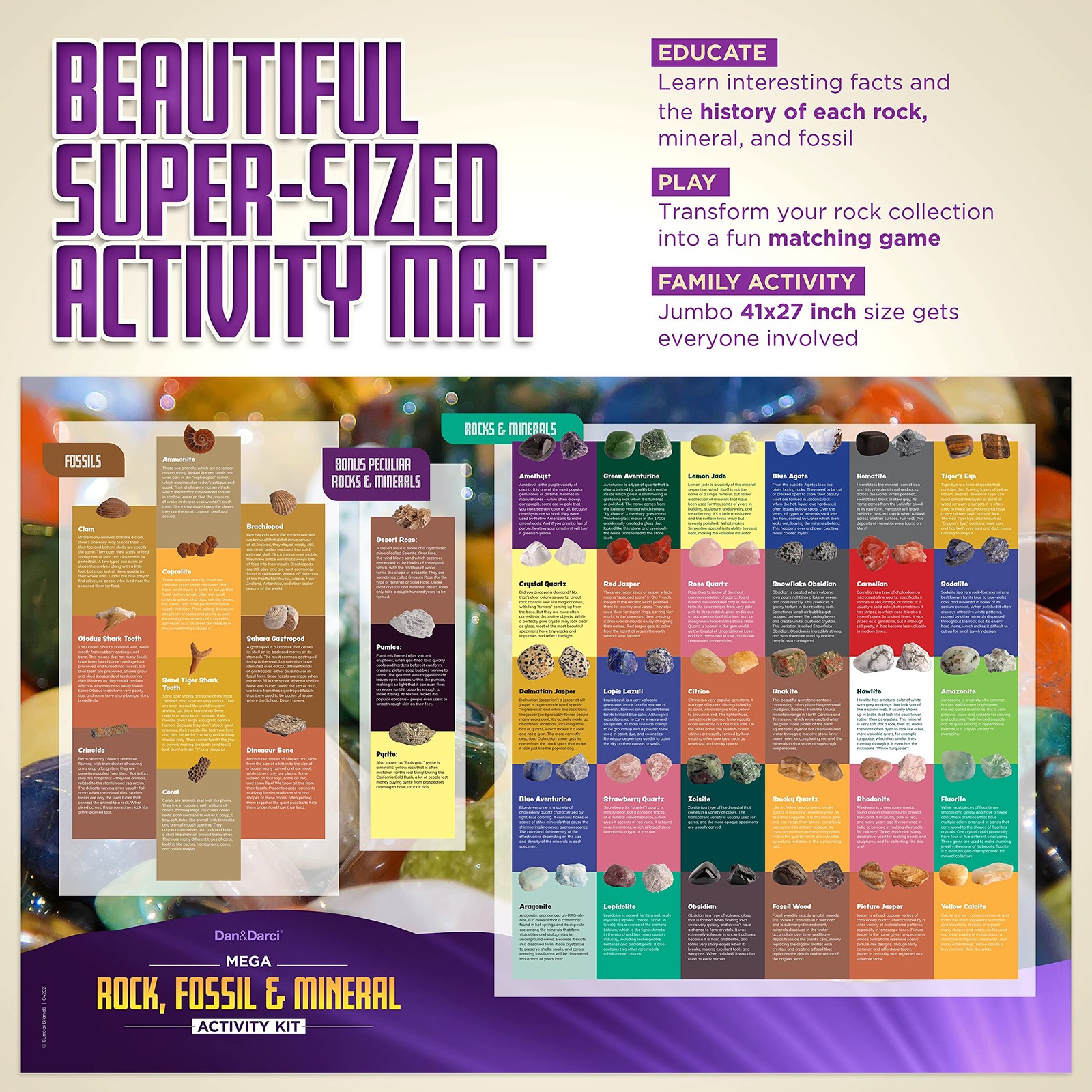 Dan&Darci Rock Collection for Kids - Includes 250+ Bulk Large, Multicolor