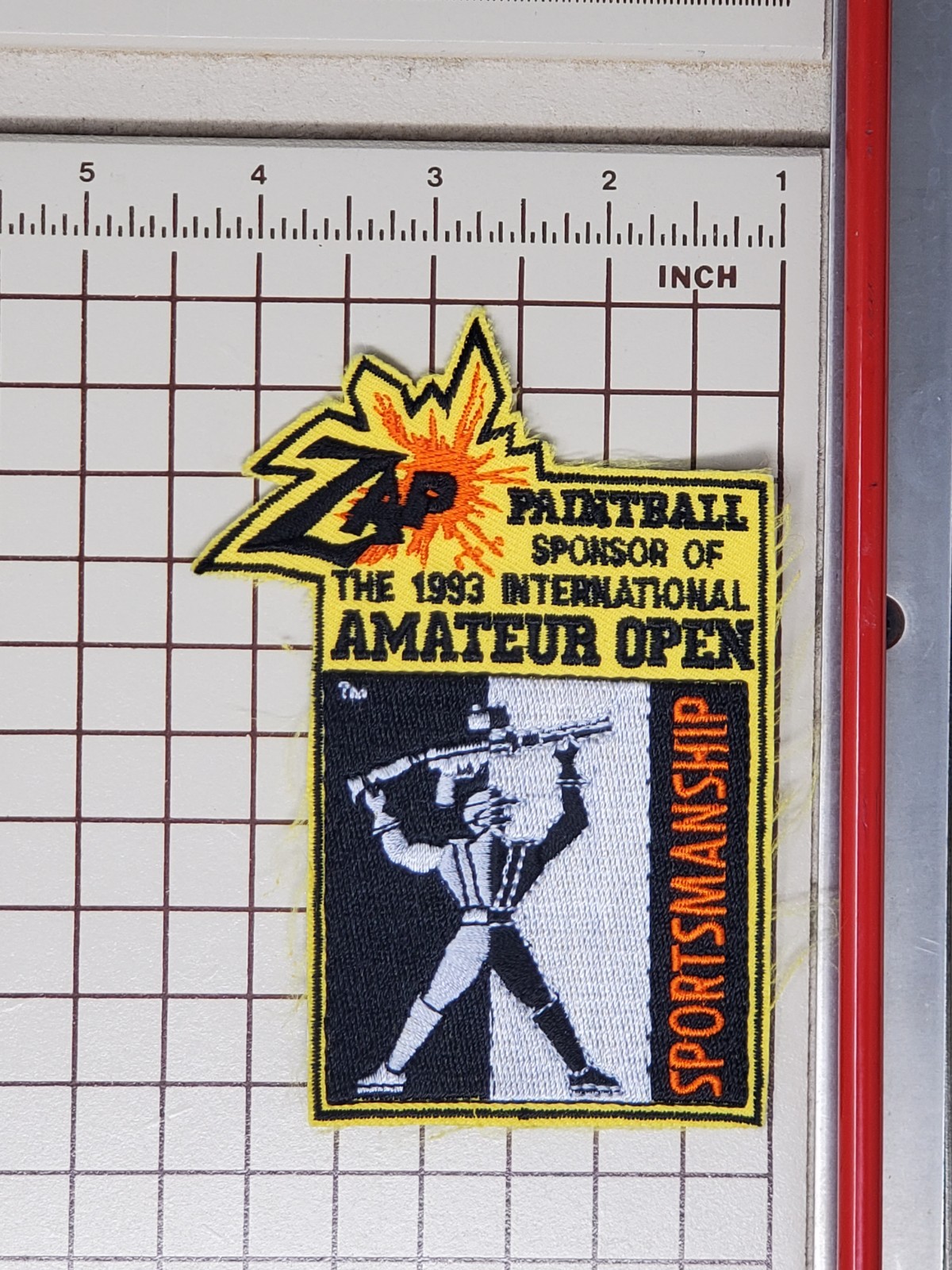Early 90s Paintball Patch - 1993 International Amateur Open Zap Sportsmanship