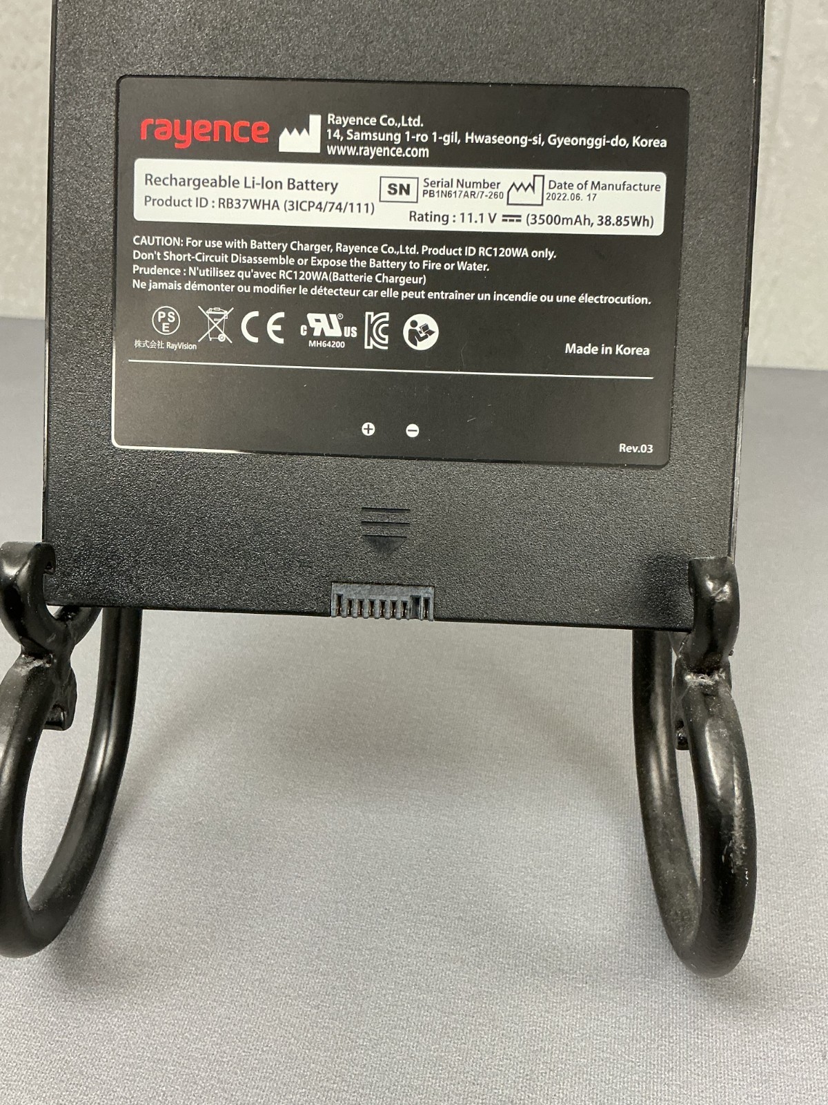 Rayence DR Panel Battery Model- RB37WHA