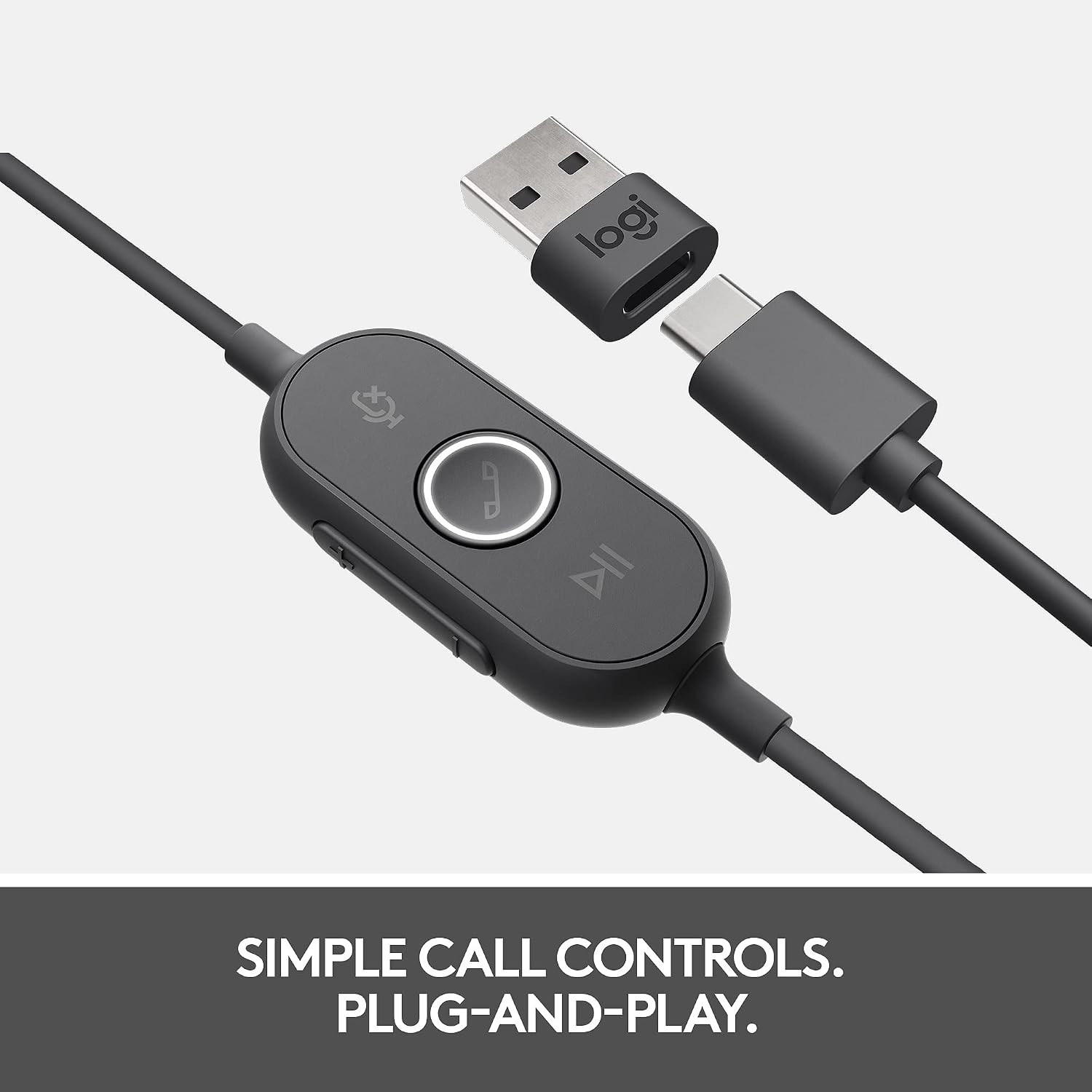 Logitech Zone Wired Noise Cancelling Headset - Graphite | MS Teams Certified