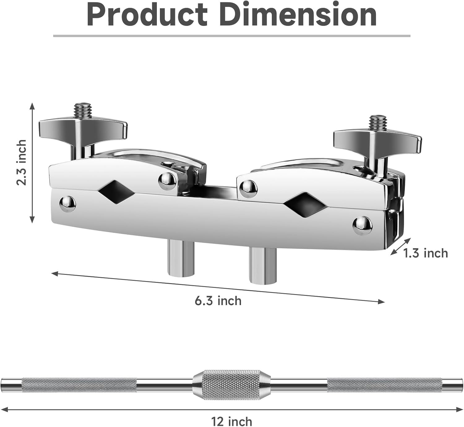 Heavy-Duty Cymbal Stand Multi-Clamp Drum Clamp Adjustable Quick Release Mount