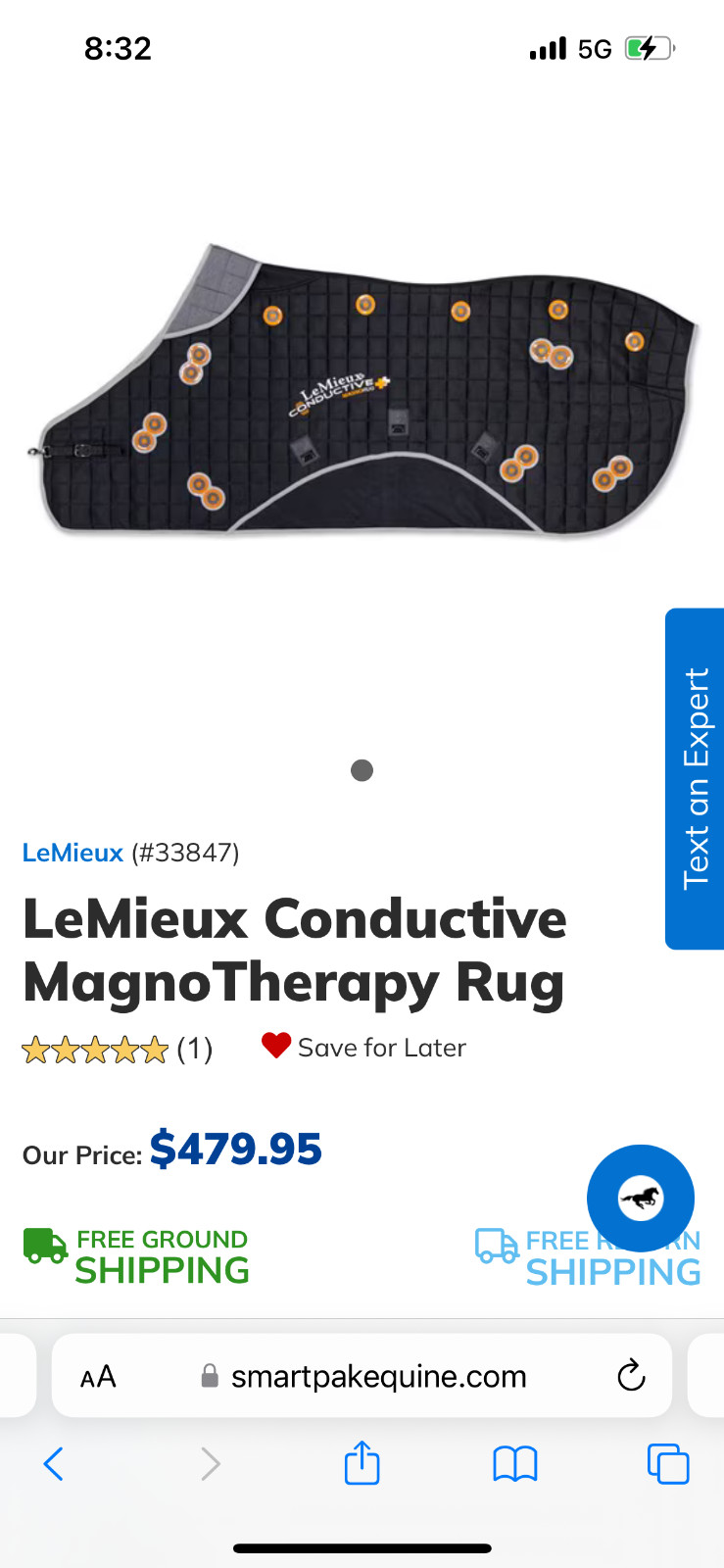 Magnetic horse blanket - LeMieux Magnotherapy