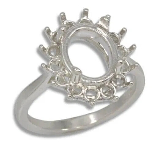 Classic Oval Cabochon Cluster Ring Mounting