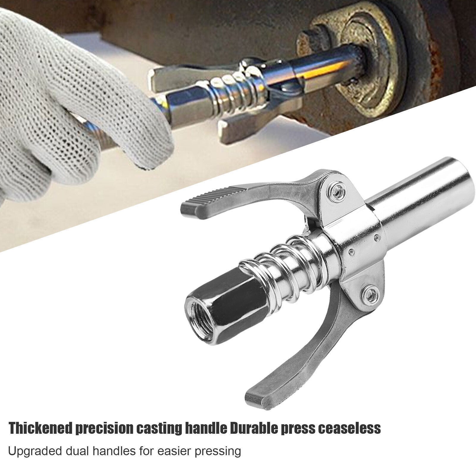 Grease Tool Coupler Quick Lock and Release Double Handle 10000 PSI High Pressure