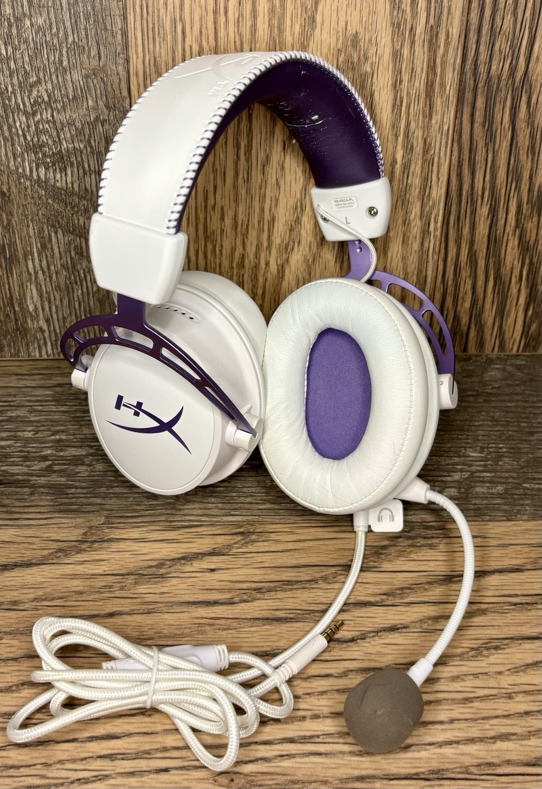 Rare White Purple HyperX Cloud Alpha Wired Gaming Headset PC PS4 PS5 Xbox WORKS!