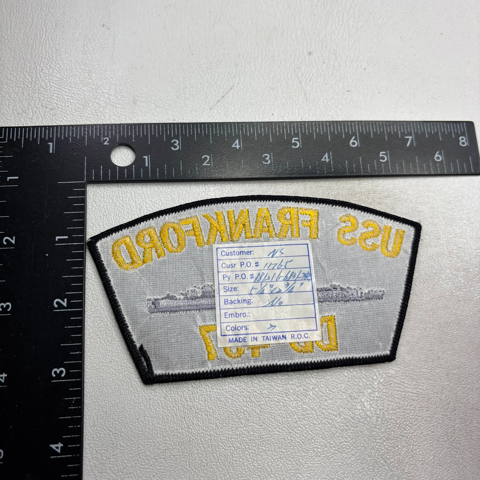 Destroyer Ship USS FRANKFORD DD-497 Hat Patch 50D3
