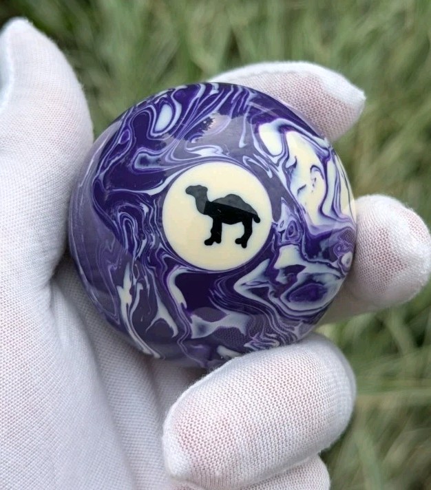 NOS Marbled Pool Ball Joe Camel Swirl #4 Purple Pool Billiard Ball Scarce