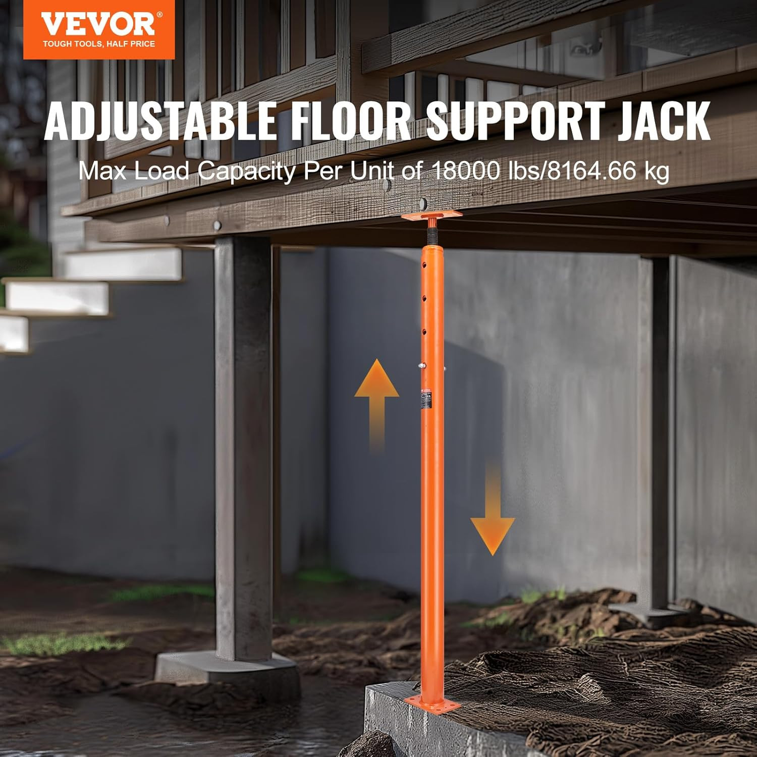 House Floor Jack 56–100" Adjustable Support Post 18000LB Capacity