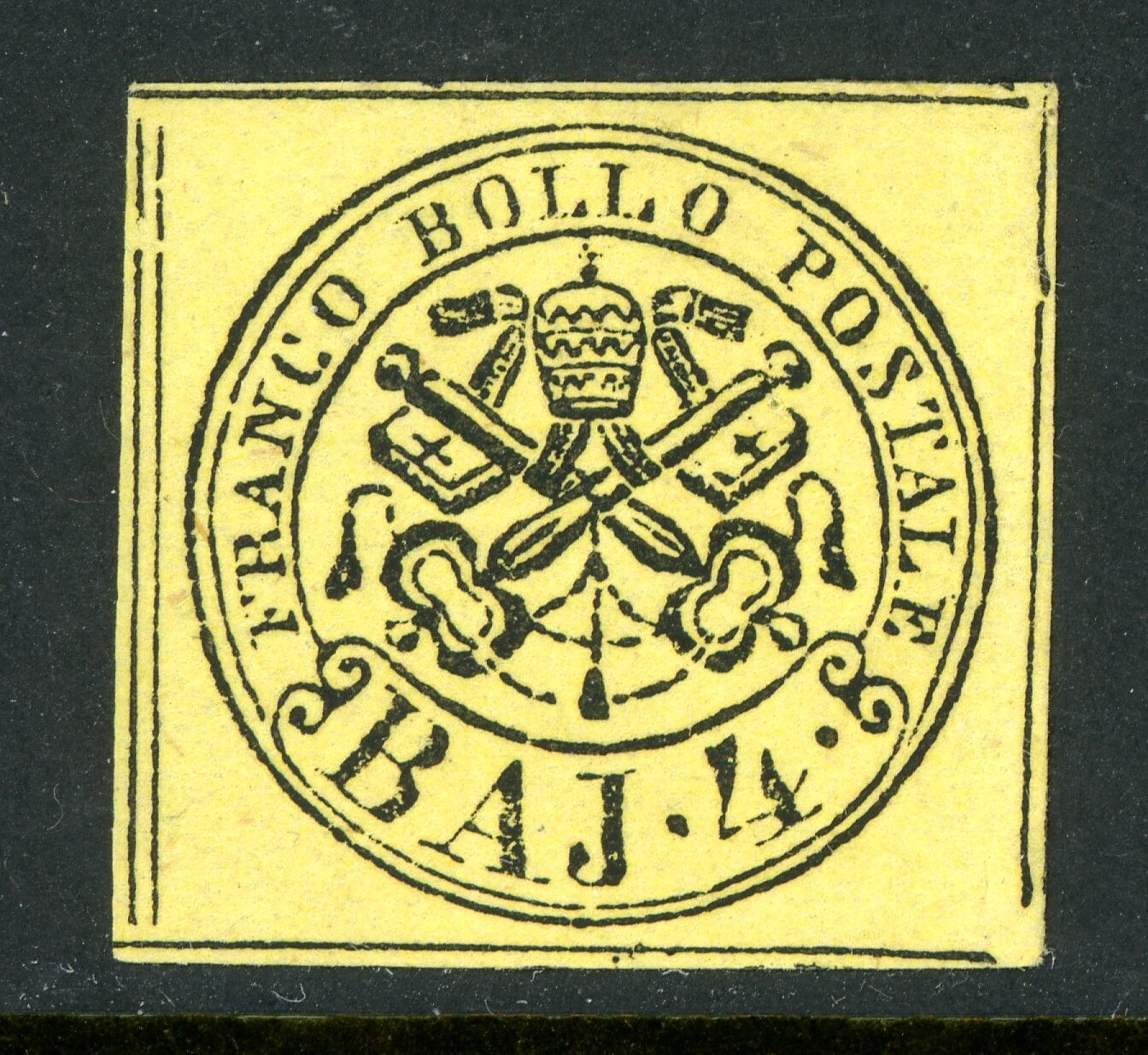 Italy 1852 Roman States 4b Lemon  Sc #5 Mint T770 ⭐⭐⭐⭐