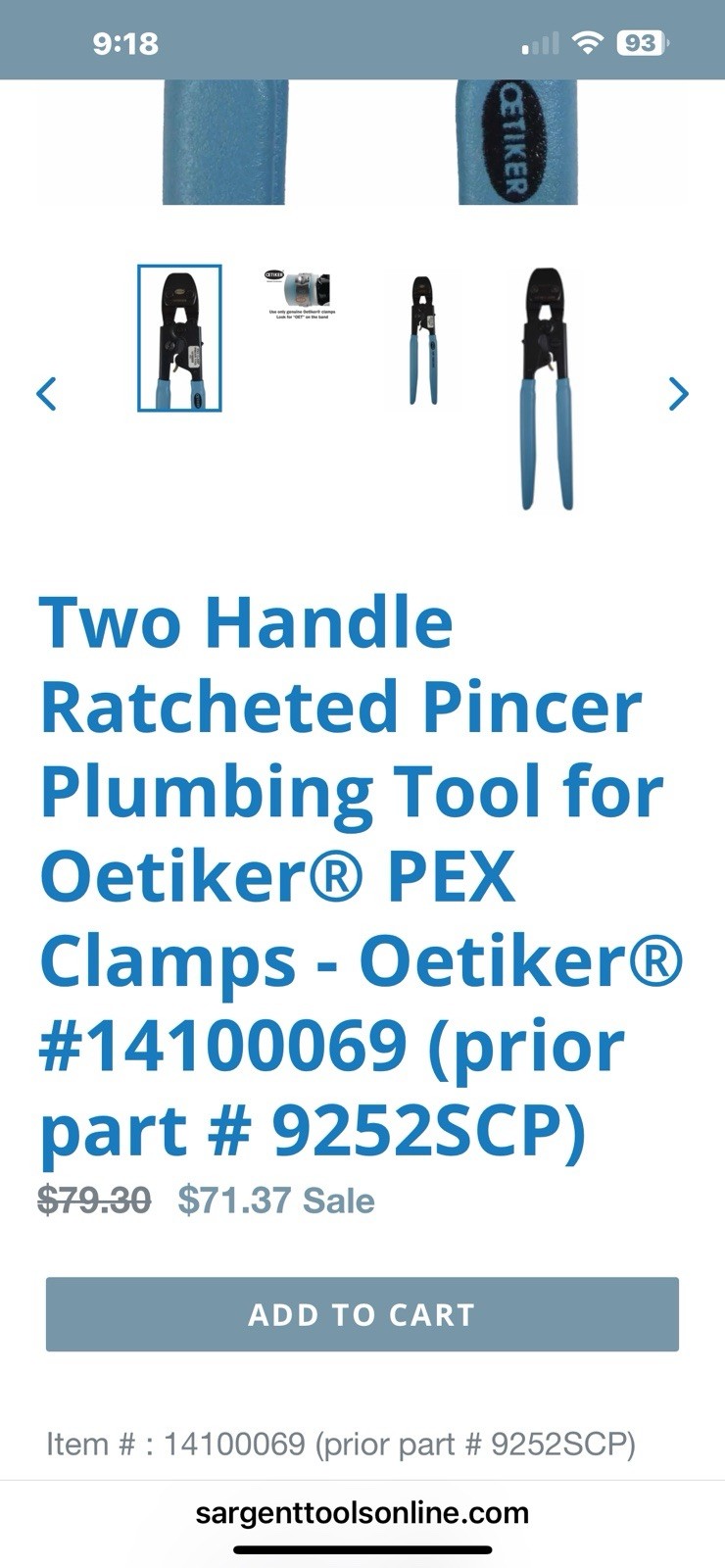 Oetiker 14100069 Pex Clamp Tool