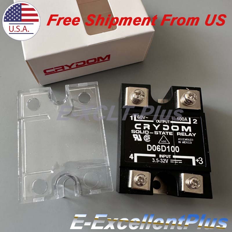 For Crydom D06D100 Solid State Relay Panel Mount Output 100A 60V Input 3.5-32VDC