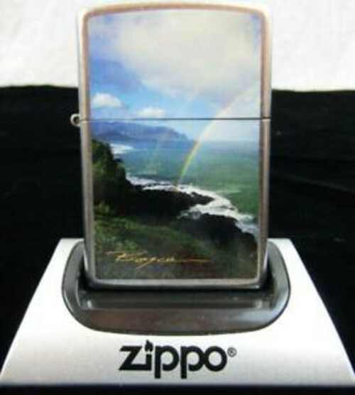 Retired Windproof Street Chrome Boyce Rainbows Of Kauii Hawaii Zippo Lighter