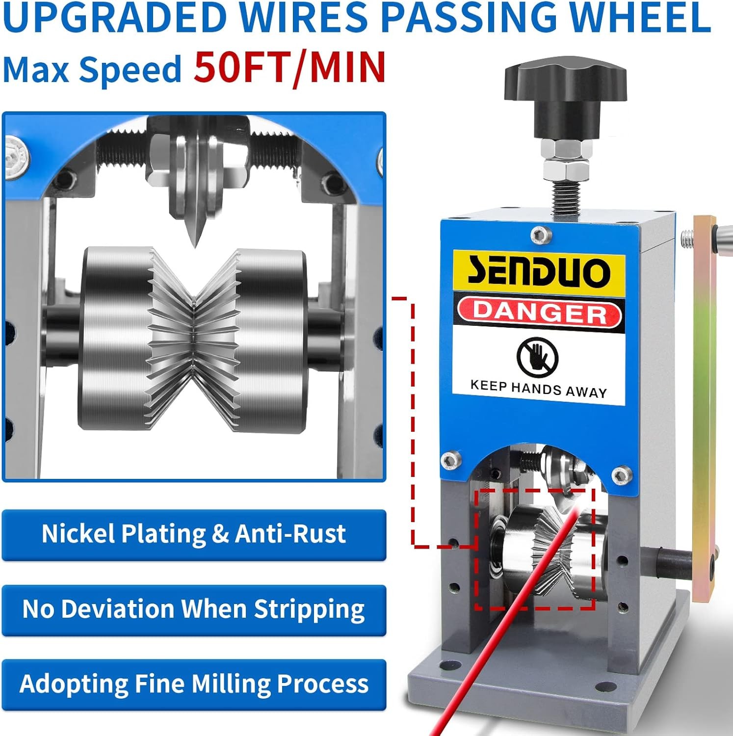 Upgraded Manual Wire Stripper Machine 0.06-1.57In,Cable Stripper Machine for Dri