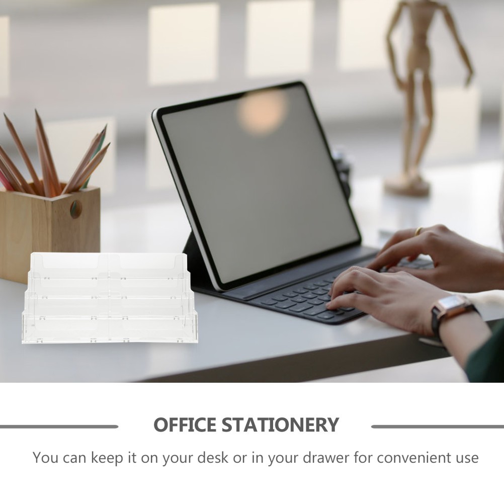 1Pcs Reusable Transparent Table Storage Box Business Case for Office Use