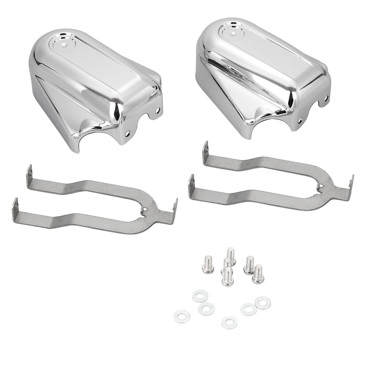 Pair Rear Axle Covers Swingarm Cap Chrome Bar Shield for Harley Softail 2008-19