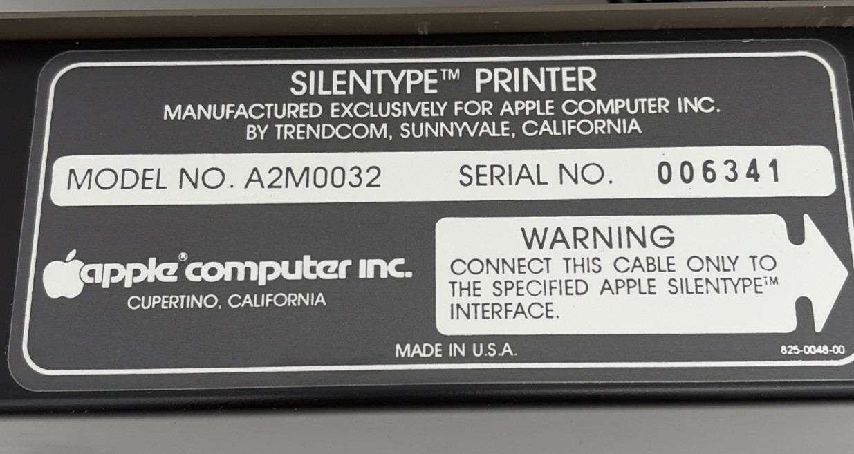 Apple Silentype Thermal Printer A2M0032 & Interface Card