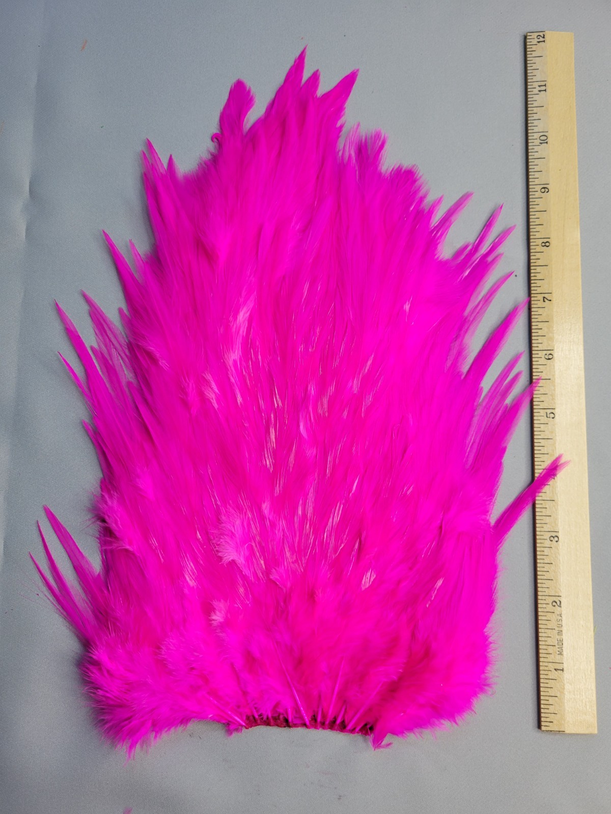 Lot 309, Dyed Hot Pink  X-Large India Rooster Streamer Saddle Feathers