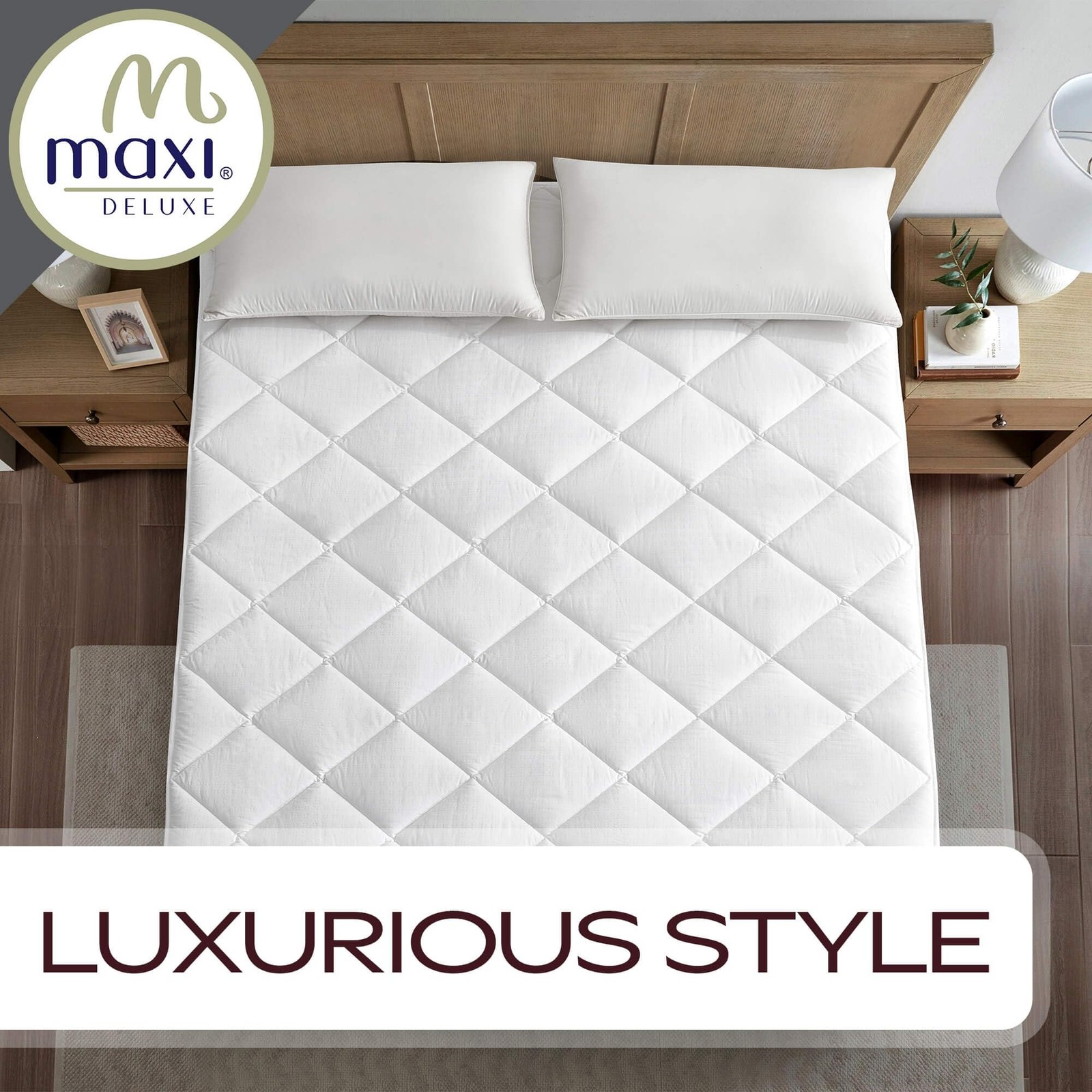 Maxi Full Size Mattress Pad - Luxurious Cotton Sateen Full, White