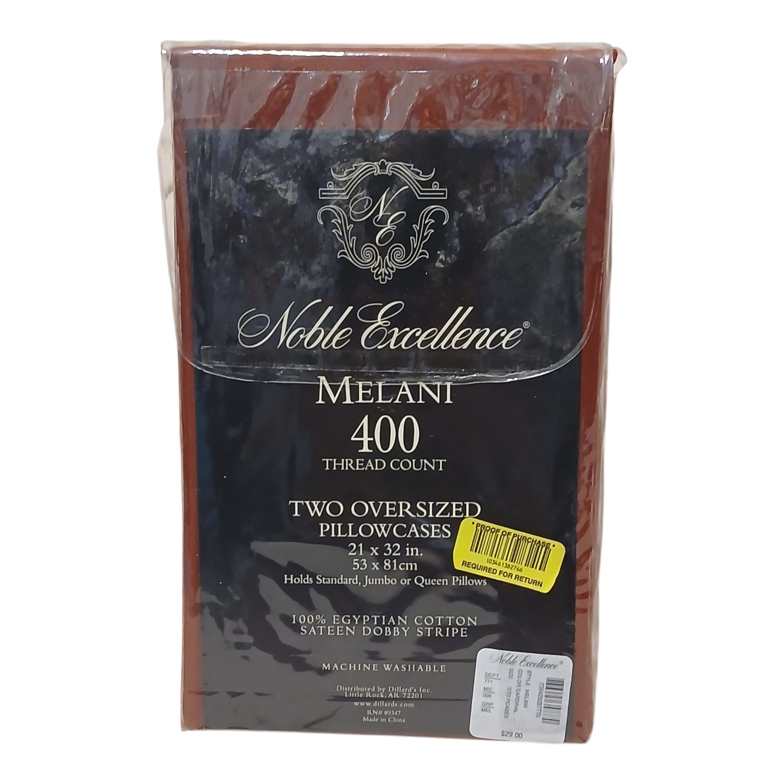 Noble Excellence Egyptian Cotton pillowcases 400 Thread Count Cardinal