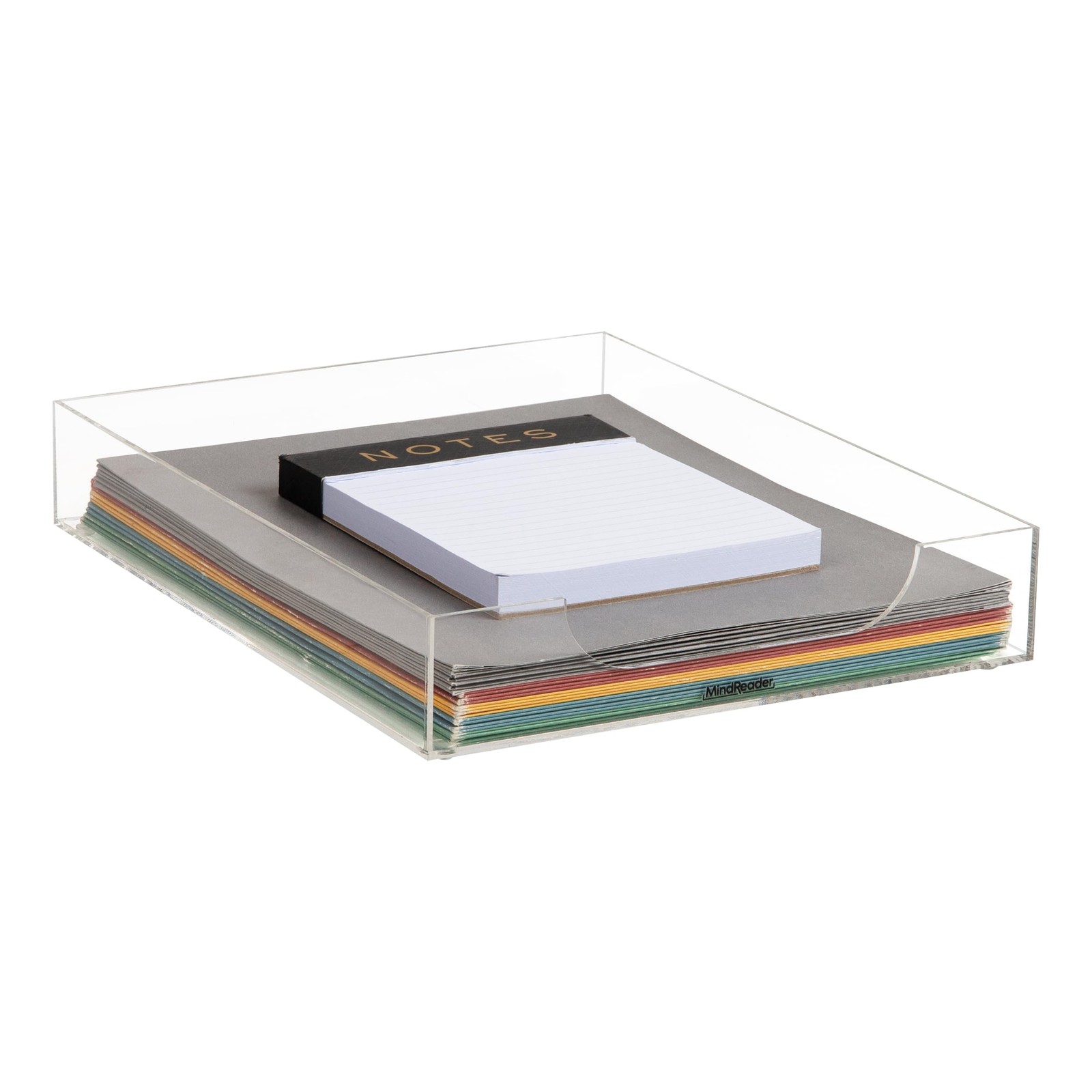 Mind Reader Paper Tray, Desktop Organizer, File Storage, Clear